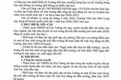 Công khai Thông báo tuyển sinh lớp 1 năm học 2026-2027